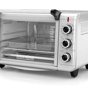 6-Slice CrispNBake Air Fry Oven,5 Cooking Functions, 60 Minute Timer,Stainless